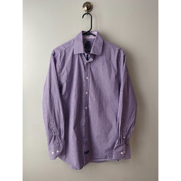 English Laundry Shirt Mens Large Long Sleeve Button Up Purple Flip Cuff 34/35 - Picture 1 of 9